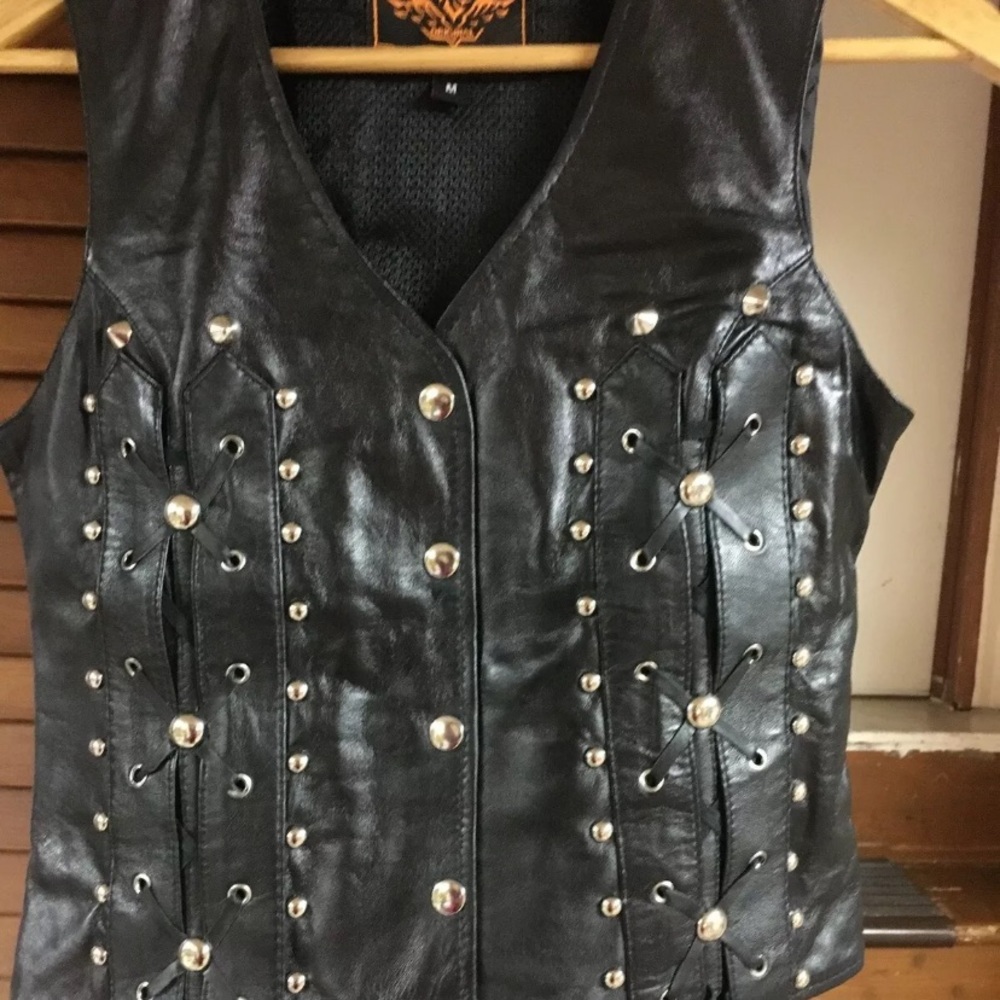 Handmade Women’s Medium Leather Studded Vest